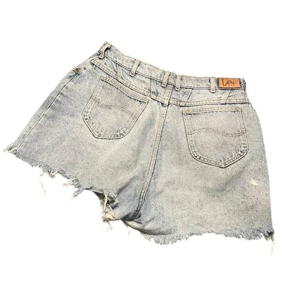 Vintage Lee High Waist Cut Off Jean Denim Shorts - Picture 2 of 6